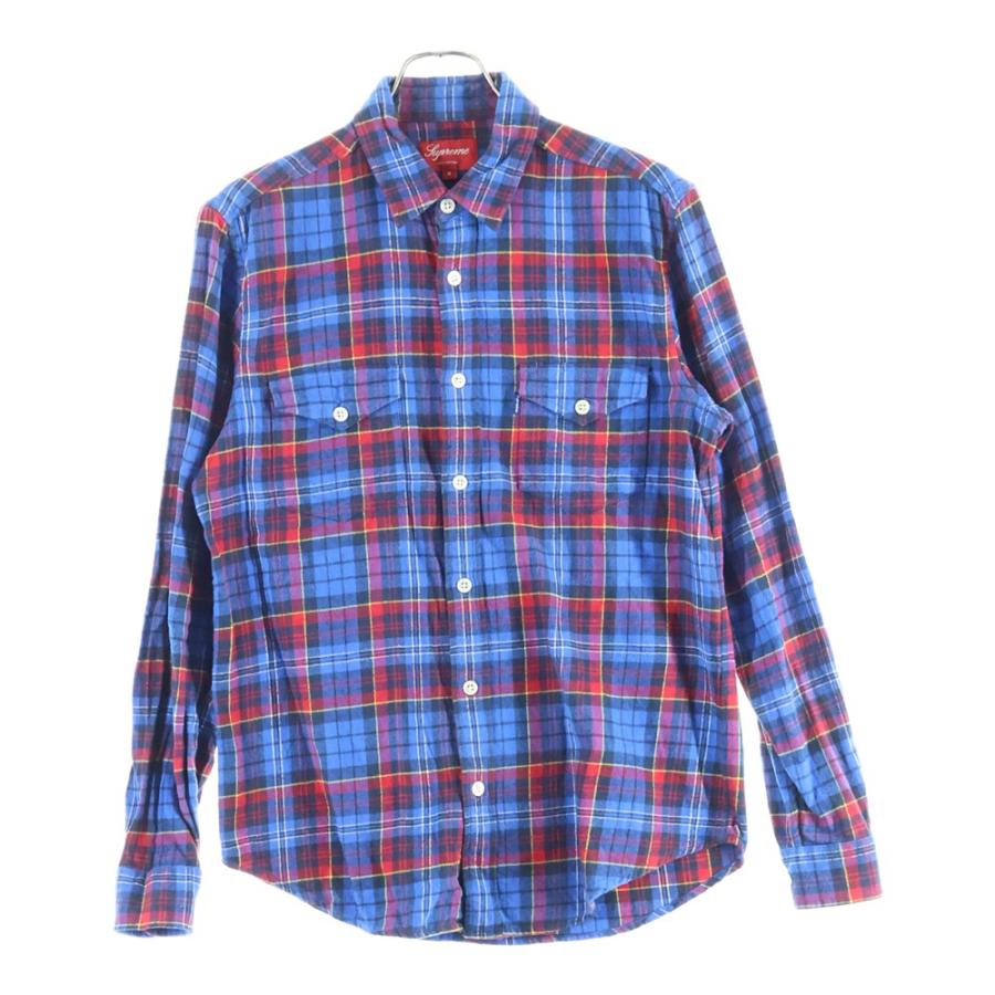 Supreme（シュプリーム） フランネルチェック 長袖シャツ ブルー