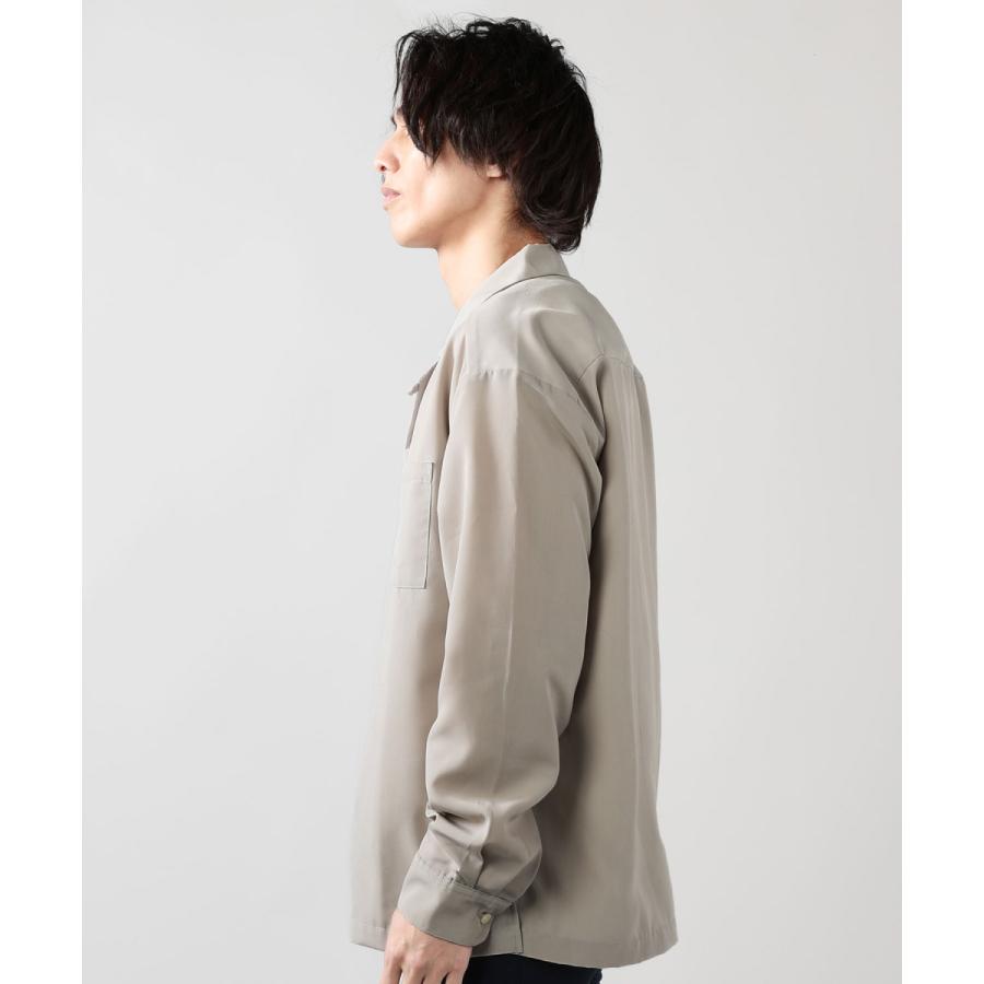 オープンカラーシャツ メンズ オープンカラー シャツ 長袖 M L