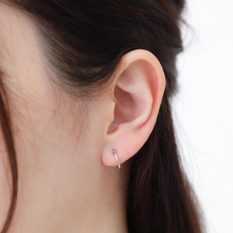 フープピアス プラチナ900 pt900 ミニ スナップ 華奢 細身 小さい