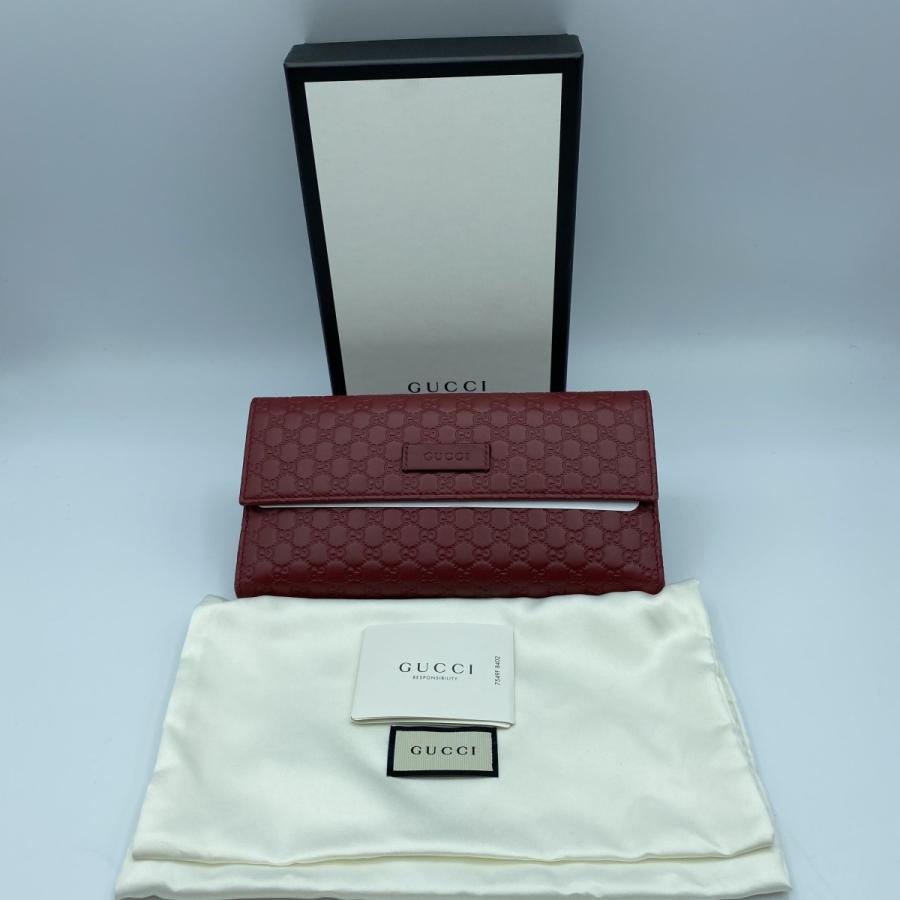 GUCCI（グッチ） 【GUCCI】グッチ マイクログッチシマ 長財布 RED