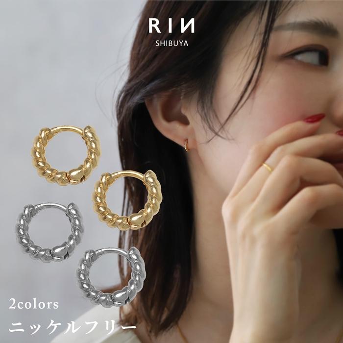 凛 RIN ピアス フープ 18金 18Kコーティング ワンタッチリング