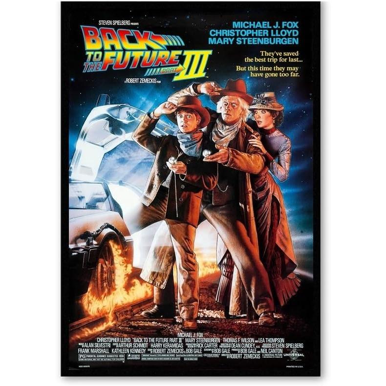バックトゥザフューチャー 3 映画ポスター US版 黒フレーム付き A3