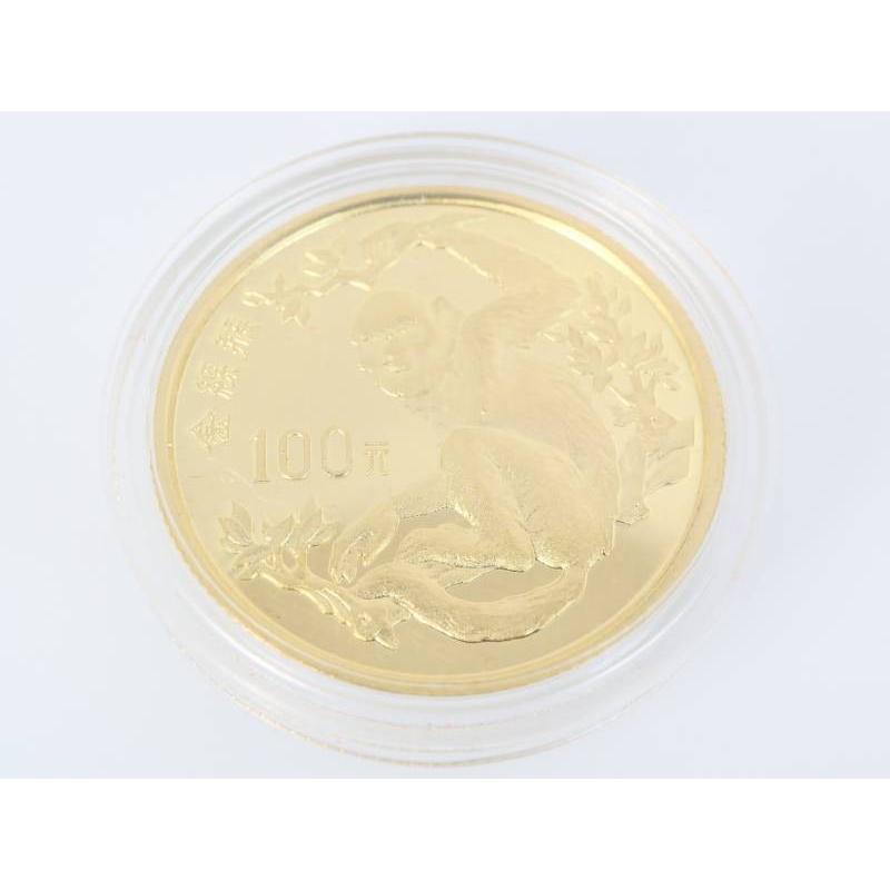 中国人民銀行 金貨 100元 K22 91.6％ 猿レリーフ 8g 5776 : 親切な 玉