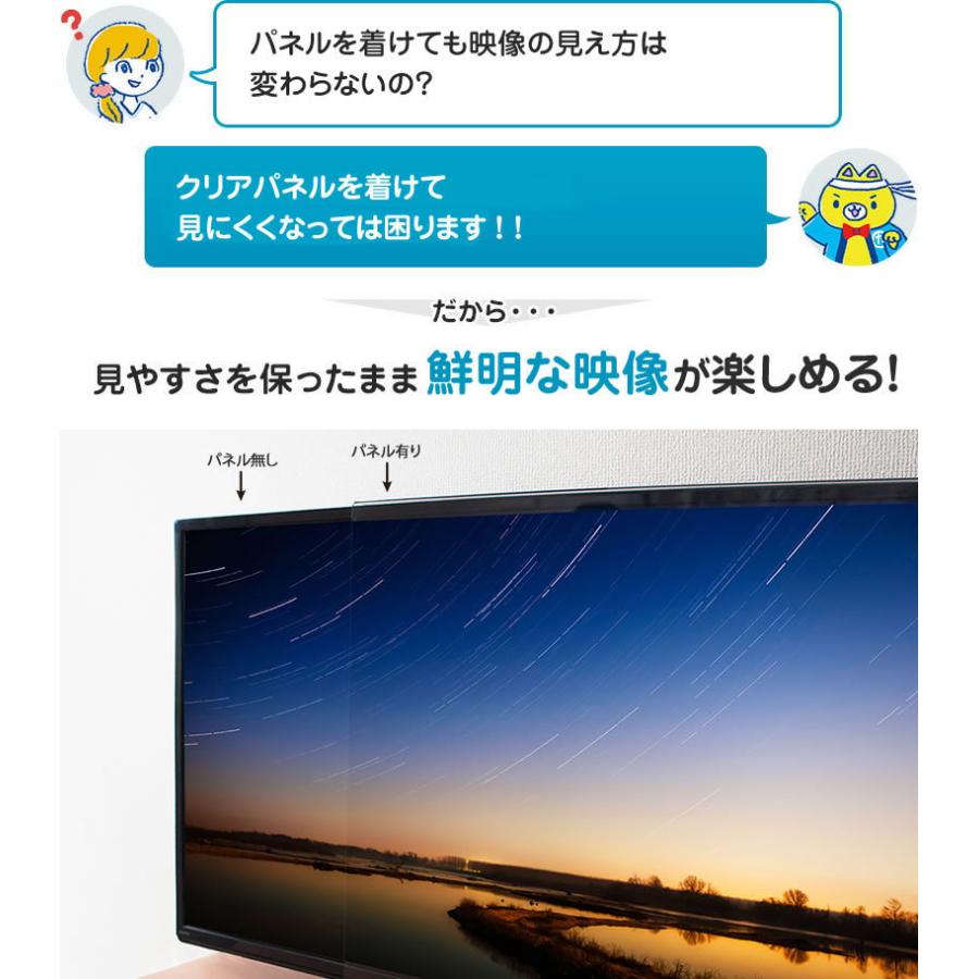 液晶テレビ保護パネル クリアパネルベルト付 43型 43インチ 液晶テレビ
