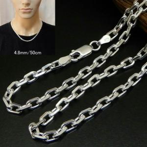 ネックレス メンズ チェーン シルバー925 あずきネックレス 60cm 幅4.8