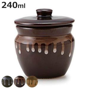 山源陶苑 常滑焼 日本製 陶器製 ミニ壷(ミニかめ) 蓋付き 0.2号 360ml