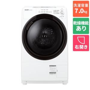 シャープ ドラム式洗濯機 左開き 洗濯7.0kg 乾燥3.5kg 幅64cm 自動お