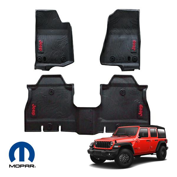 MOPAR純正 ラバーフロアマット JEEPロゴ入 前後セット オールウェザー