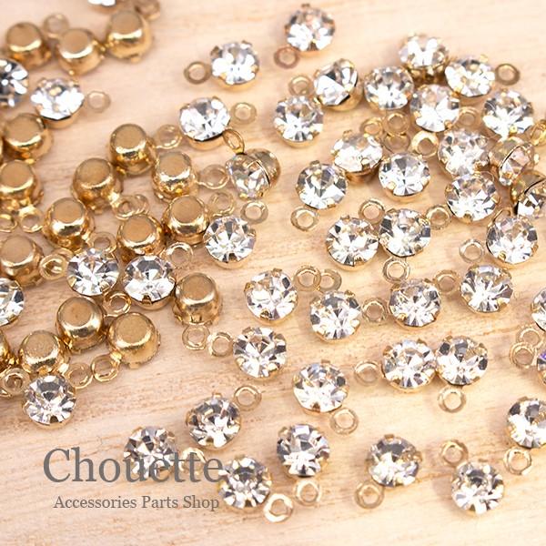 キラキラチャームストーン ゴールド シルバー ハンドメイド 手芸材料