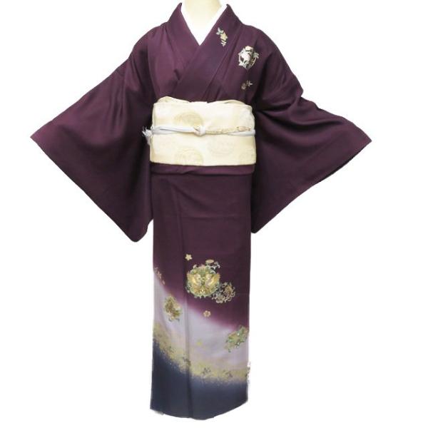 D172 訪問着 絞り 金駒刺繍 正絹 着物 袷 しつけ糸付き未使用極美品