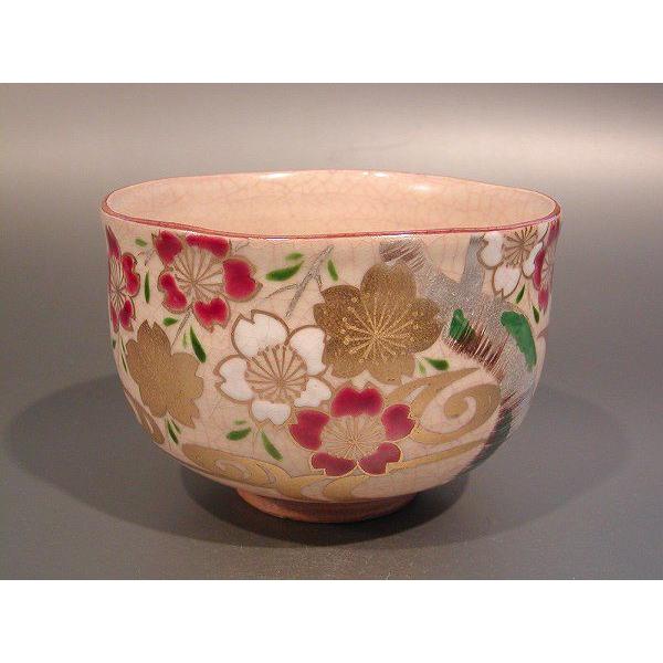 茶道具 抹茶茶碗 乾山写 桜絵、京焼 清和窯 原 清和（賢次）作 : 佐藤