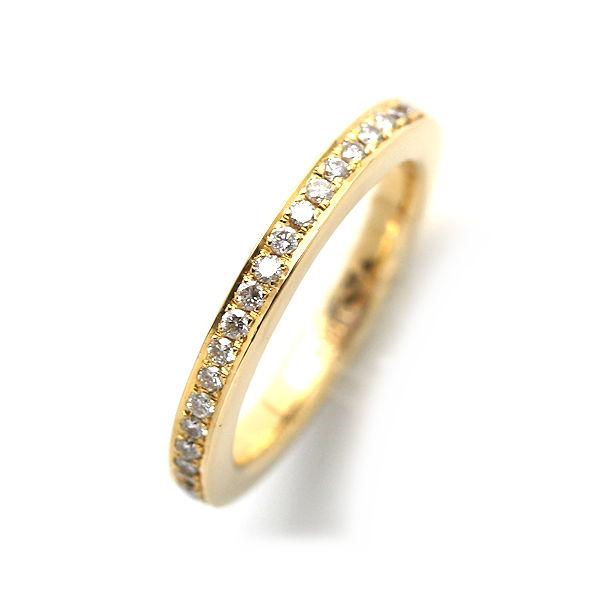 K18 ハーフエタニティリング 15号 ダイヤモンド 0.416ct 18金 約6.3g