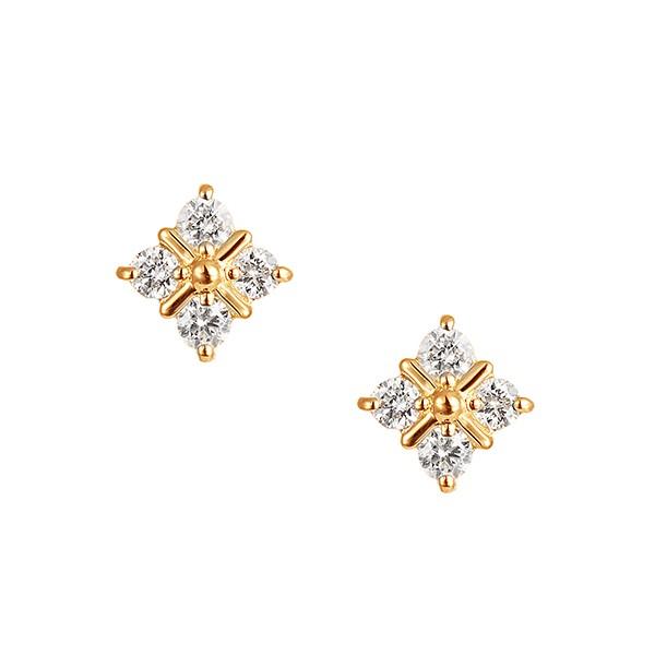 ジュエリーツツミ K18イエローゴールドダイヤモンドピアス