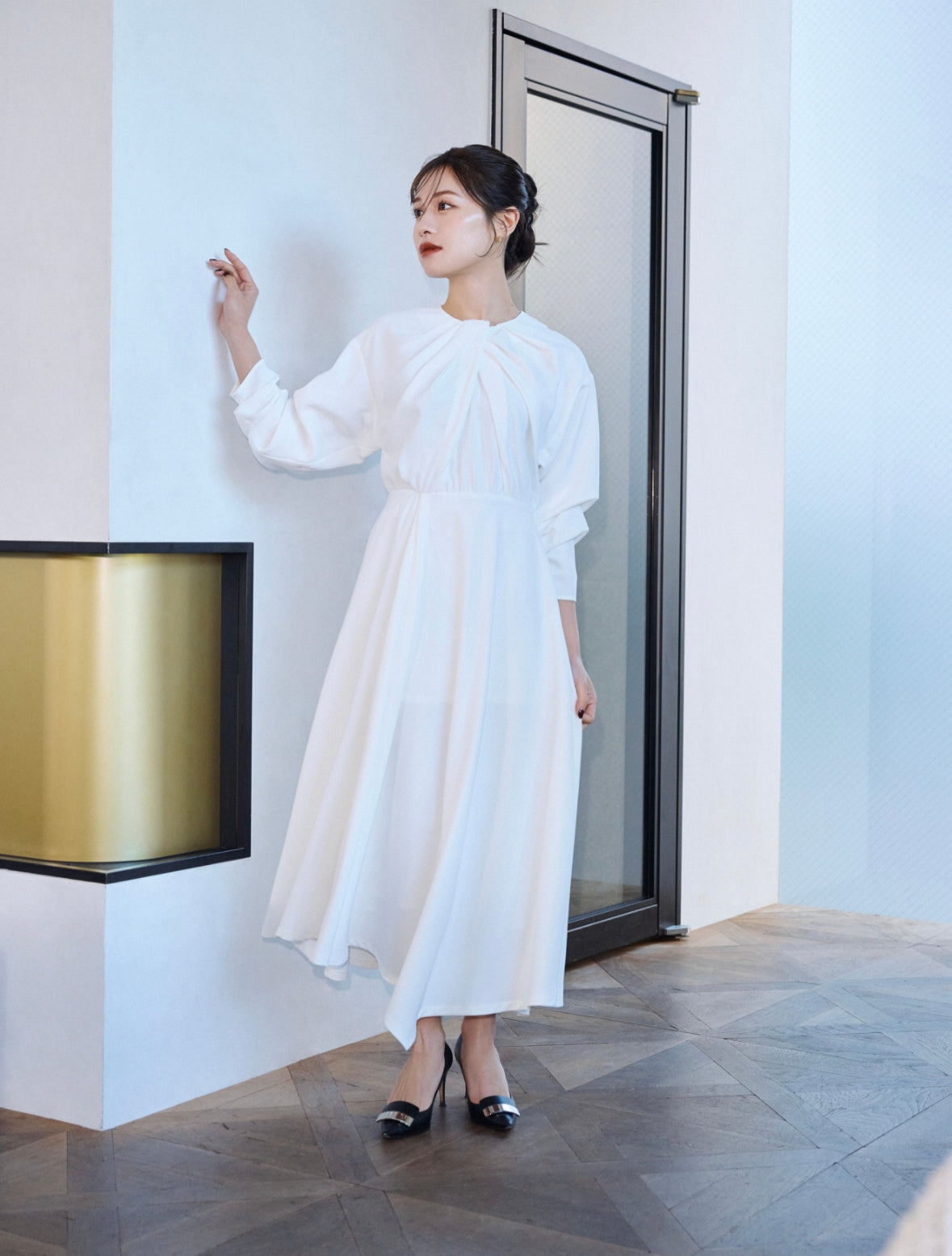 Twist Drape Dress – L'AUBE BLANC