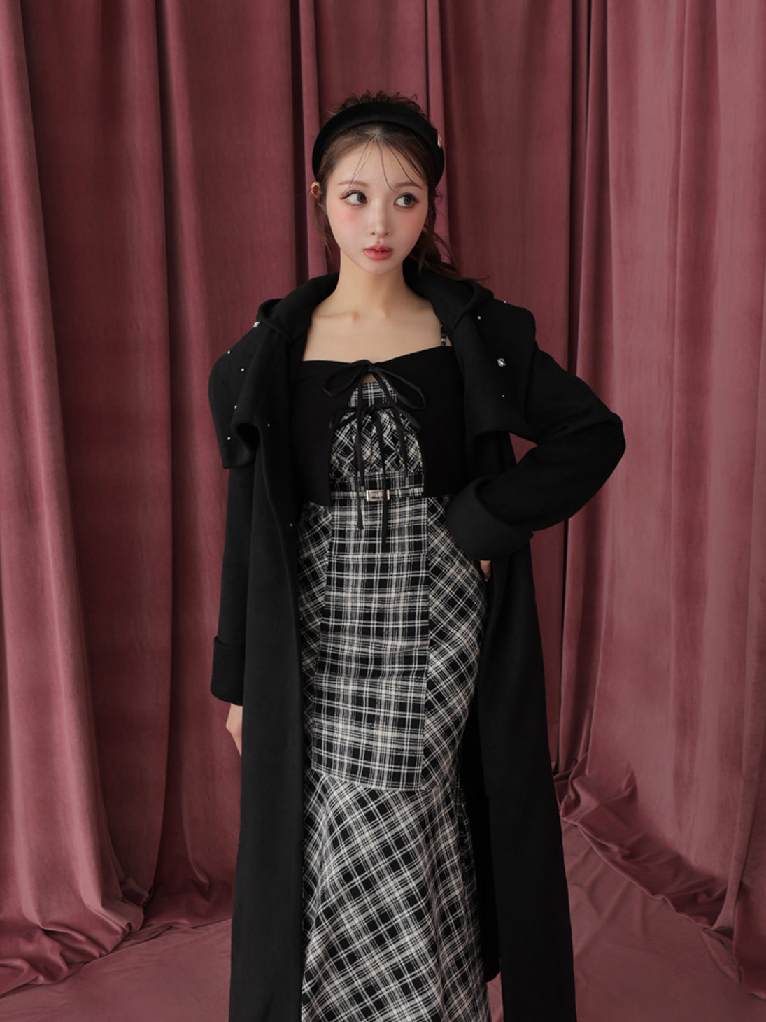 SALE】Check mermaid ensemble onepiece(eme10759) – M me eme