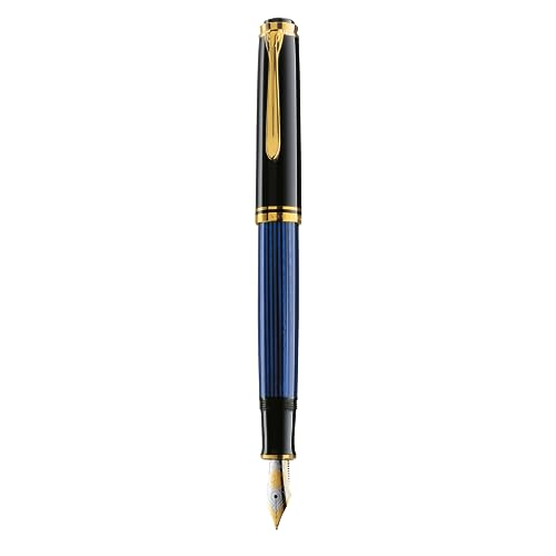 Amazon | Souveran M600 ブルー縞 万年筆F | 万年筆 | 文房具