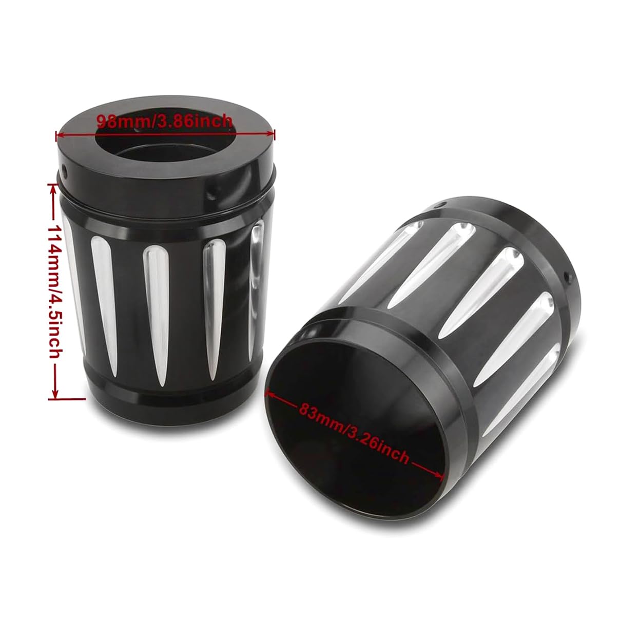 Amazon | TOPRAMETAL Harley 4インチマフラーエンドキャップ ブラック