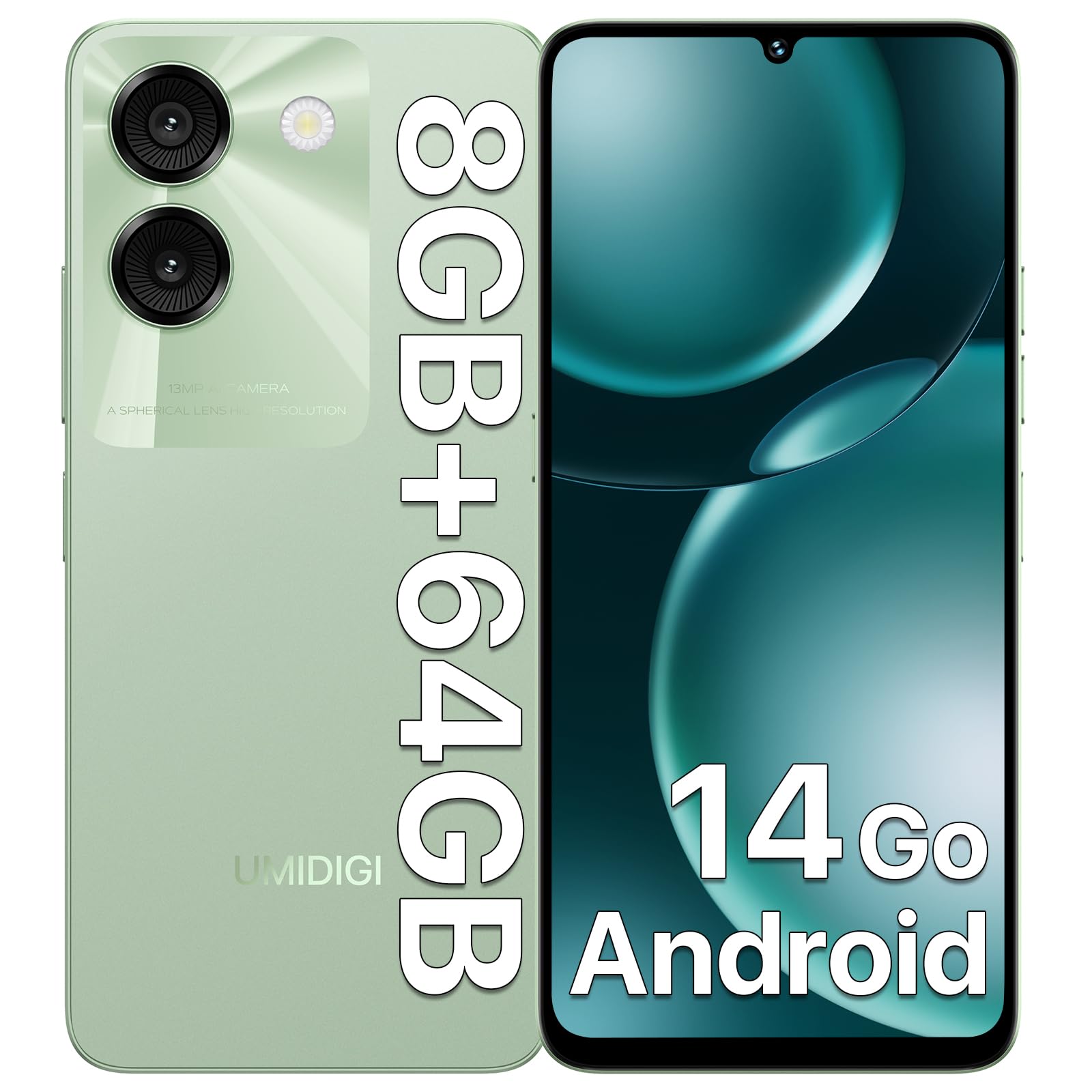 Amazon | UMIDIGI G9A simフリー スマホ 本体 8GB RAM+64GB ROM/1TB