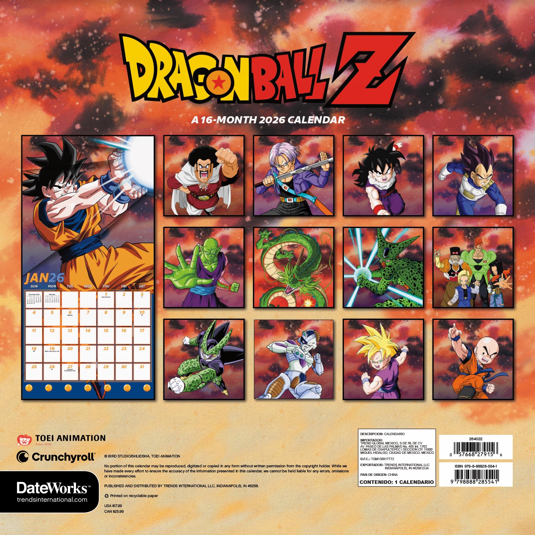 Amazon | ドラゴンボールZカレンダー 2026年 - デラックス2026 悟空と