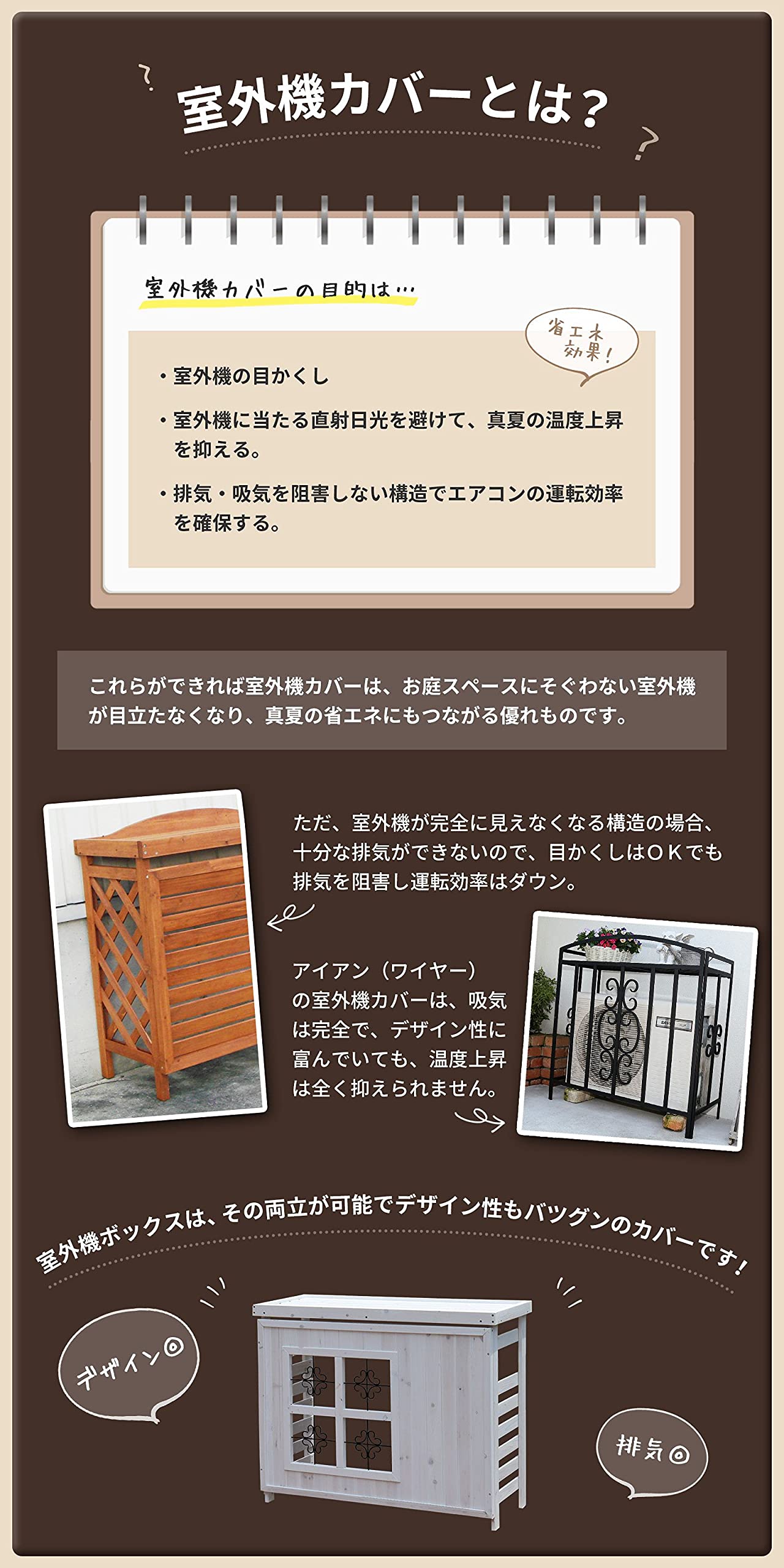 Amazon | ガーデンガーデン エアコン室外機カバーボックス ジャンボ