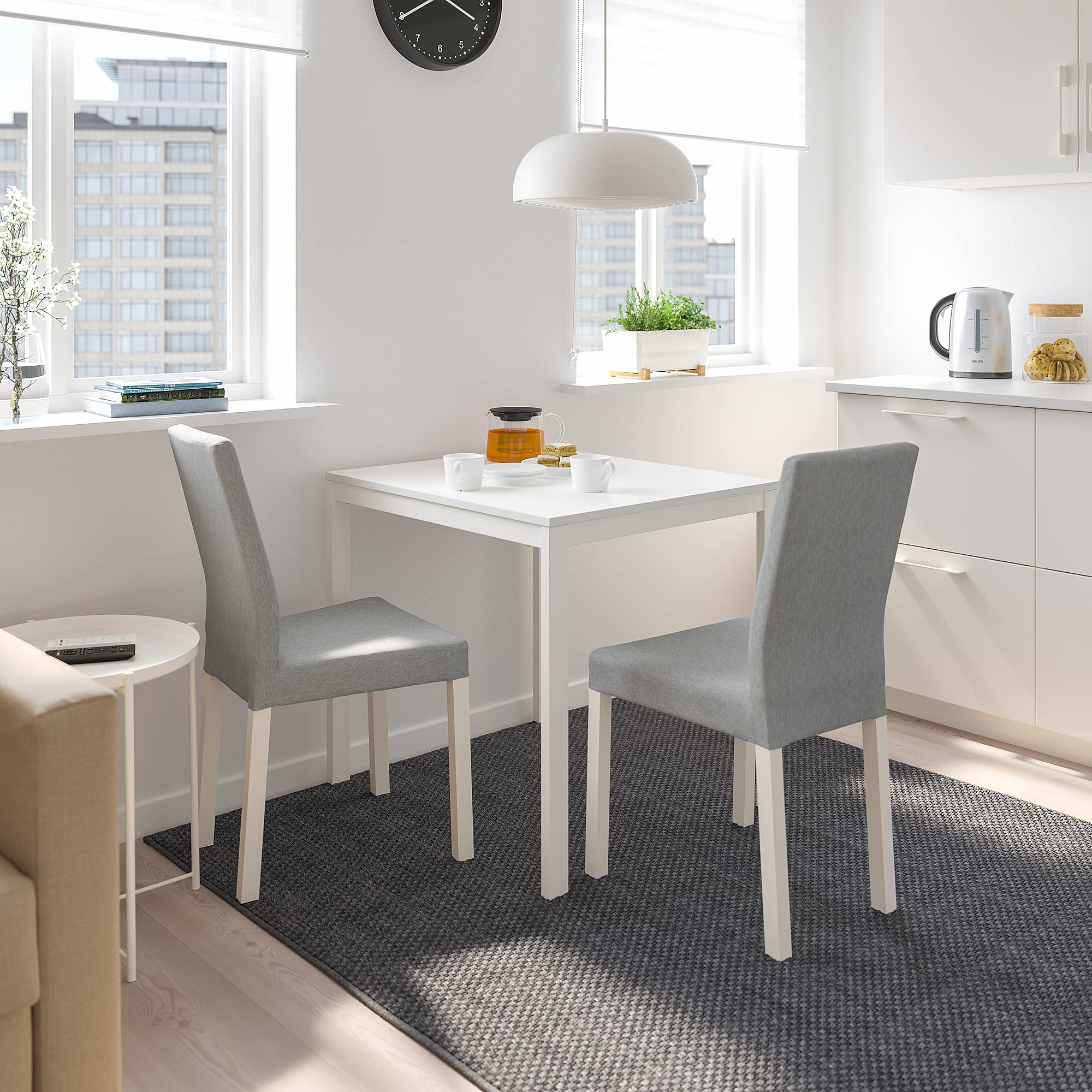Amazon｜IKEA VANGSTA 伸縮テーブル 80/120x70cm ホワイト｜ダイニング