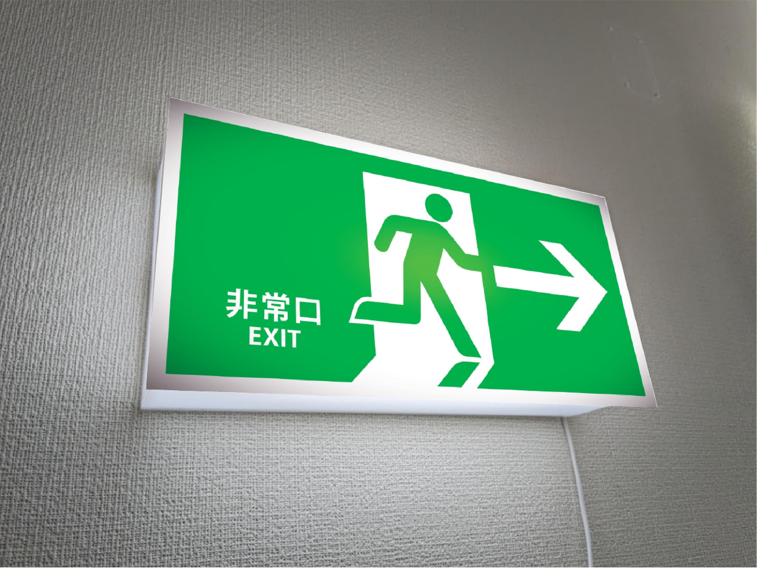 Amazon | 【Lサイズ】非常口 出口 避難誘導 避難灯 災害 火災 おもしろ