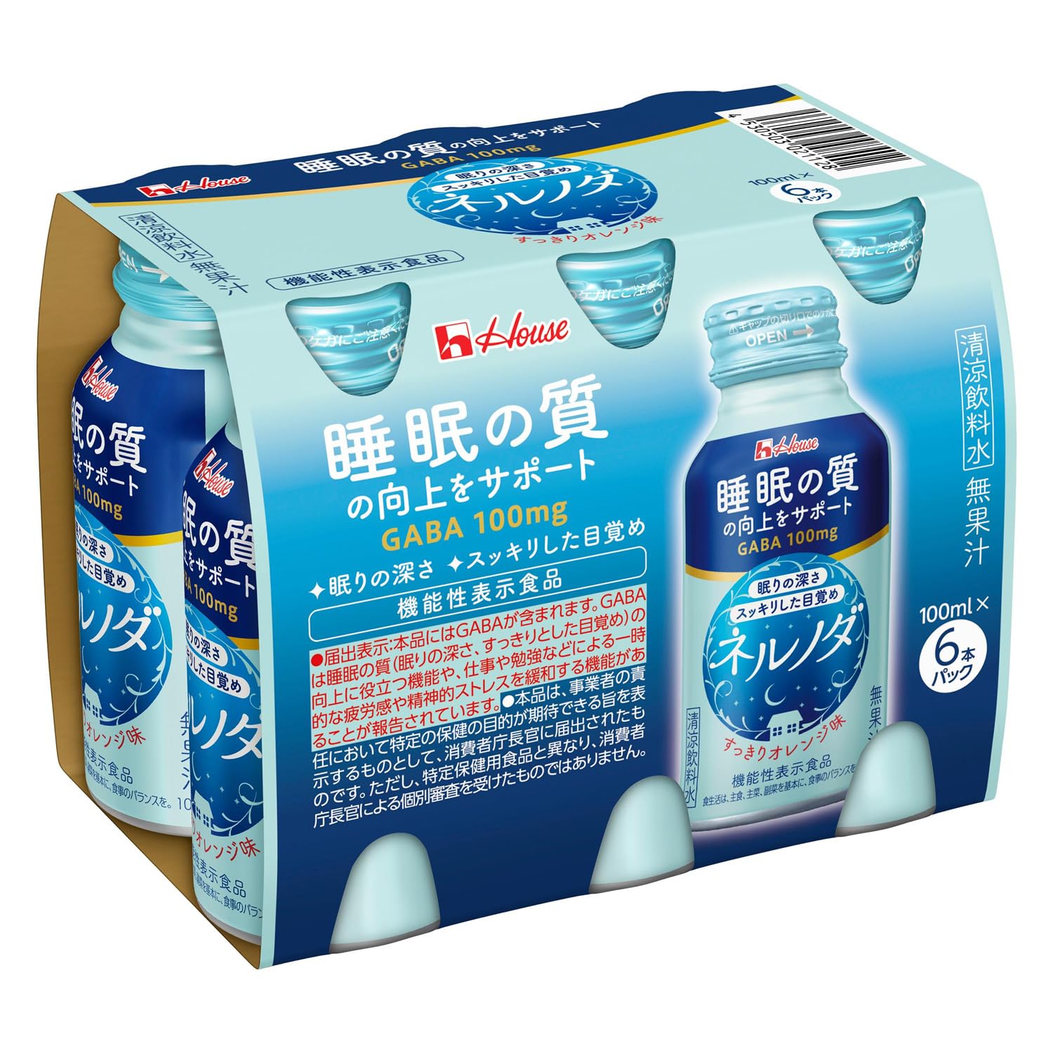 Amazon.co.jp: ハウスウェルネスフーズ ネルノダ 100ml×6本 GABA