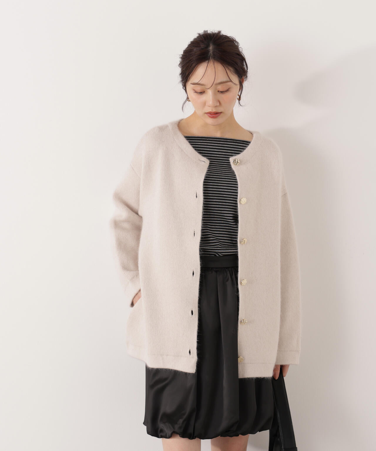 FOX混ダブルフェイスニットカーディガン | PROPORTION BODY DRESSING