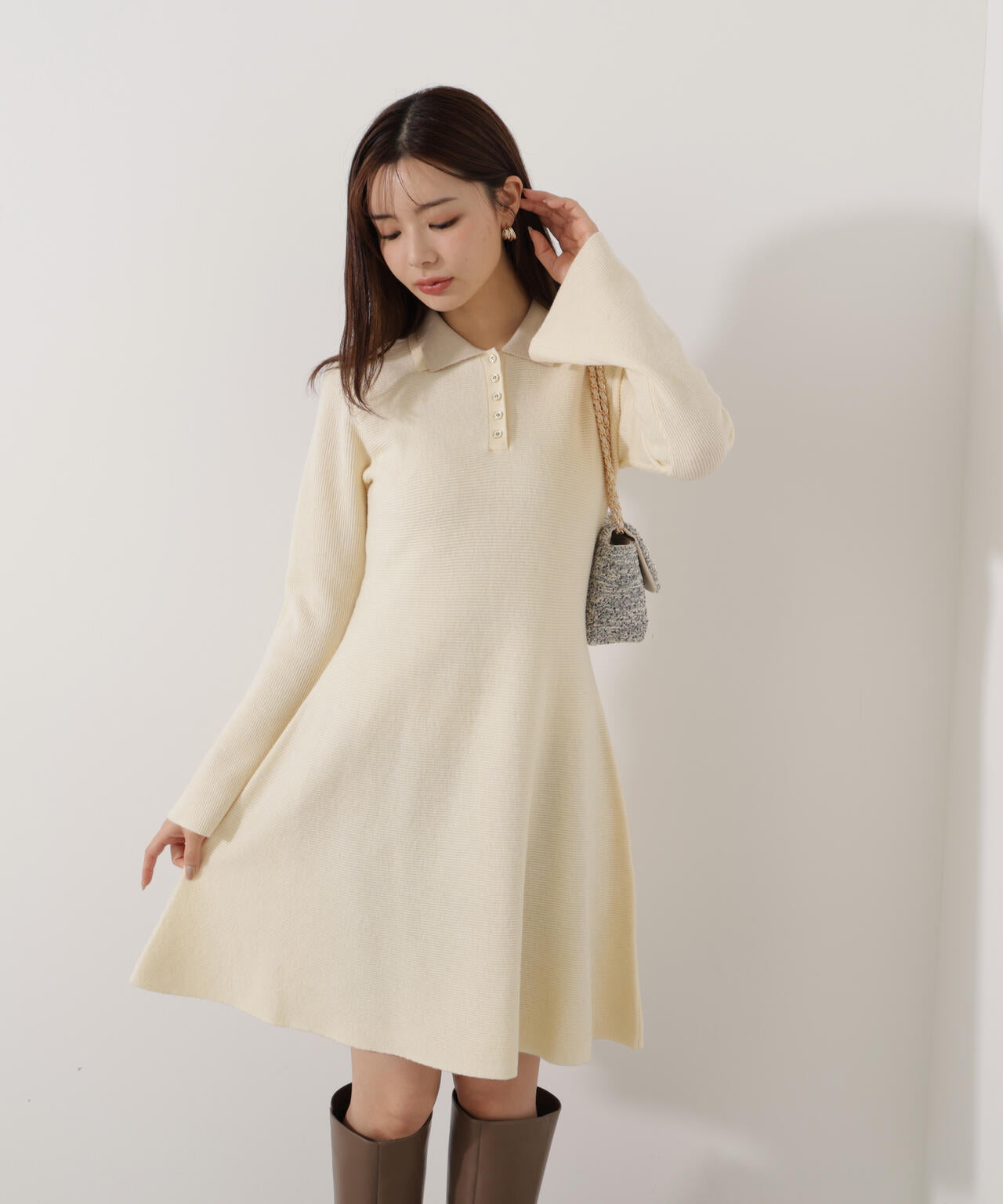 EDIT COLOGNE》ポロミニニットワンピース | PROPORTION BODY DRESSING