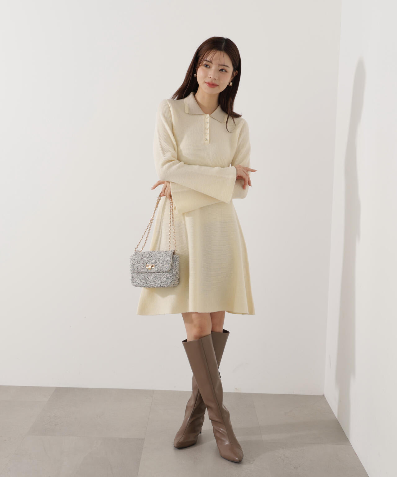 EDIT COLOGNE》ポロミニニットワンピース | PROPORTION BODY DRESSING