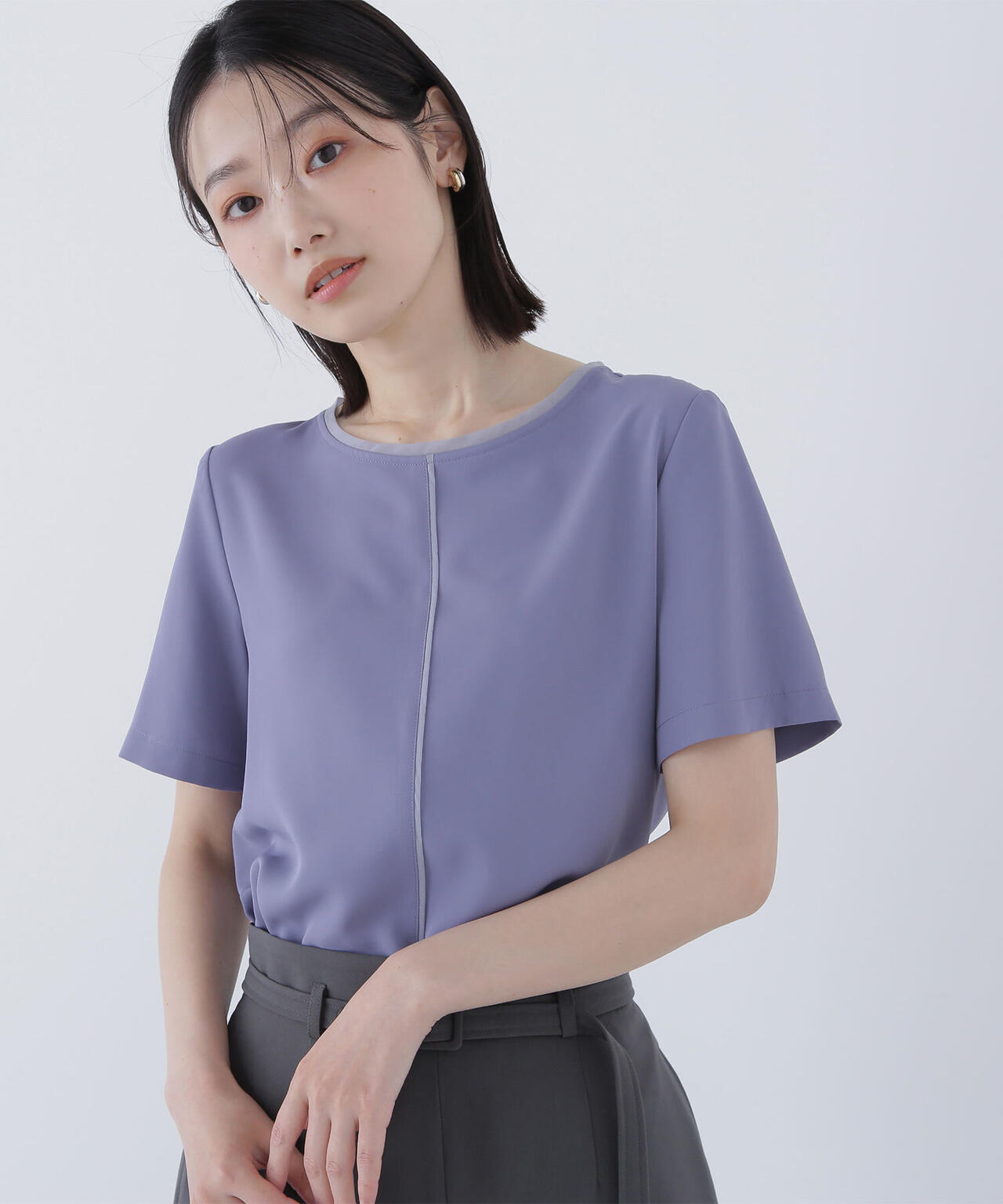 シフォンラインTブラウス | NATURAL BEAUTY BASIC（ナチュラル