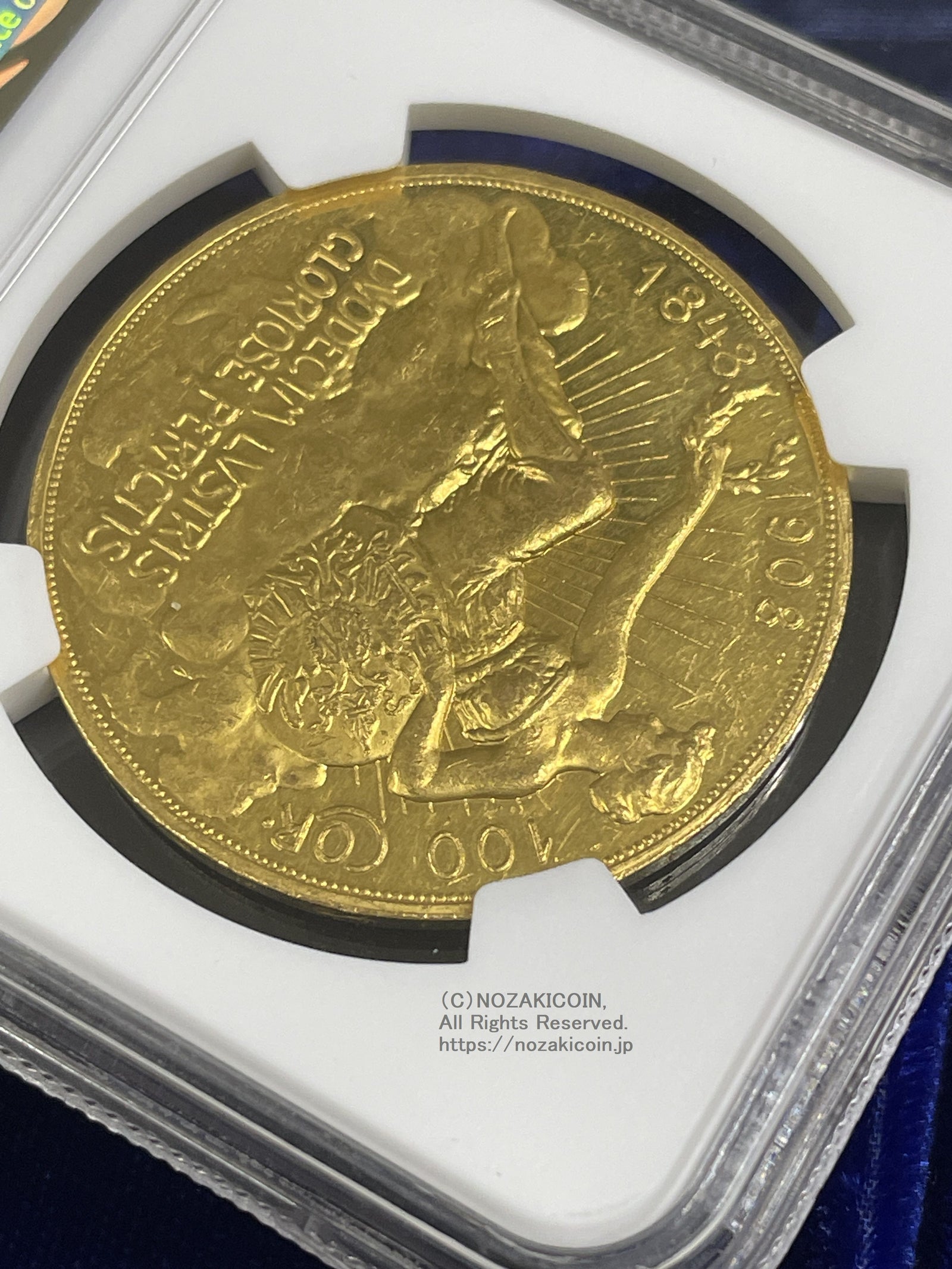 オーストリア 雲上の女神 100コロナ金貨 1908年 フランツ・ヨーゼフ