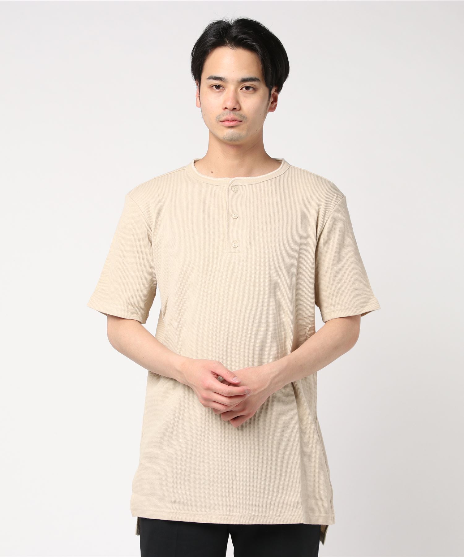 ワッフルサーマル CREW/HENLEY 7分袖＆半袖 Tシャツ / クルーネック
