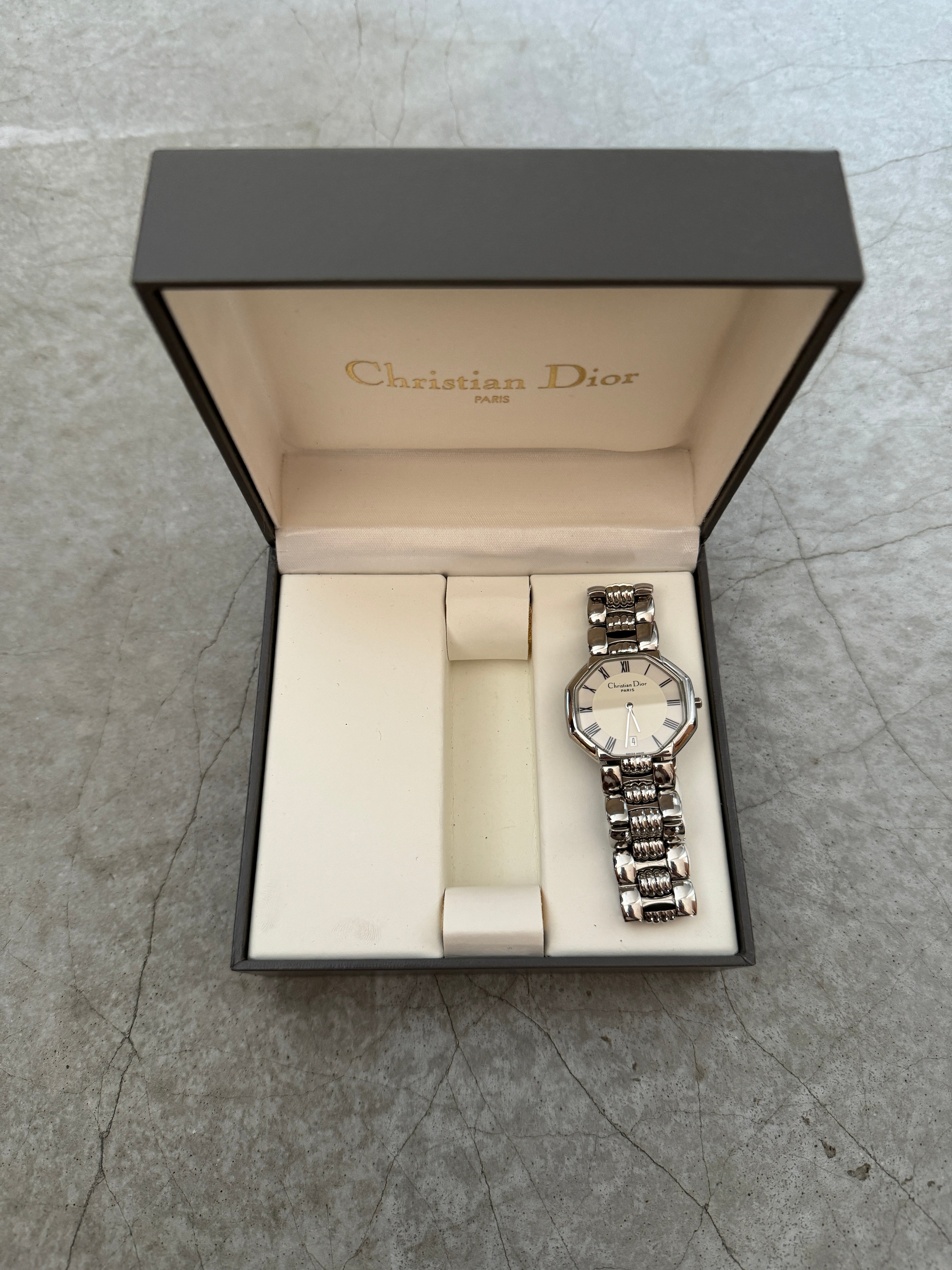 Christian Dior オクタゴン ローマ ウォッチ 腕時計 シルバー