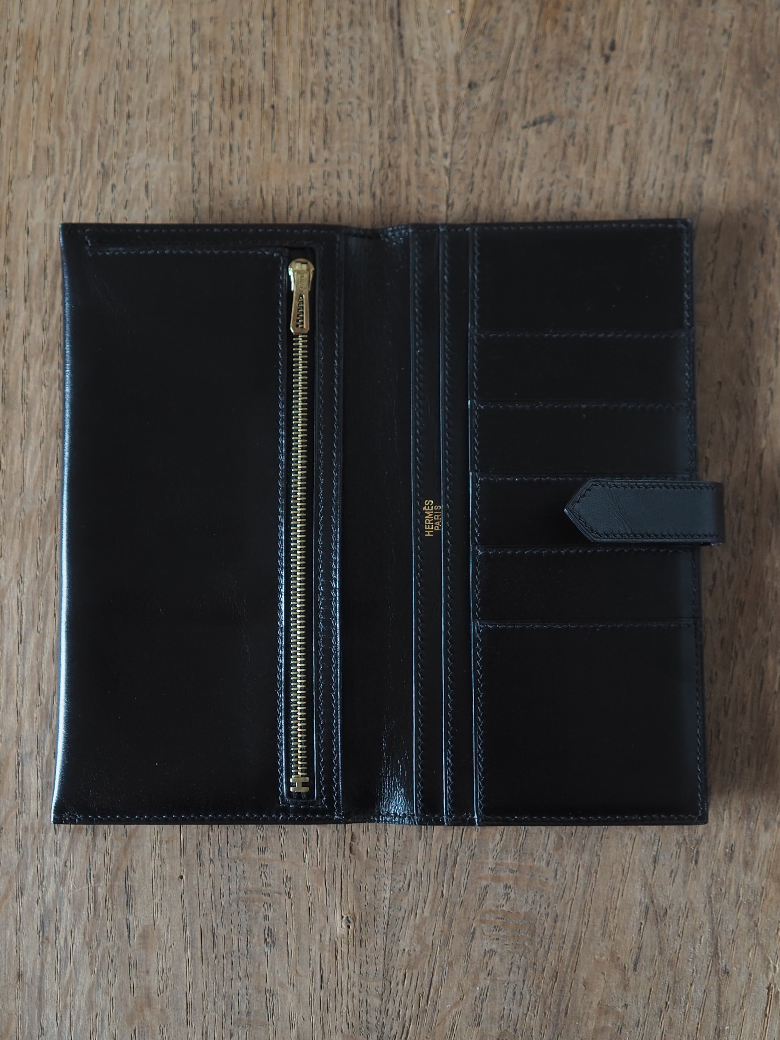 HERMES エルメス べアン クラシック ウォレット 長財布 ゴールド