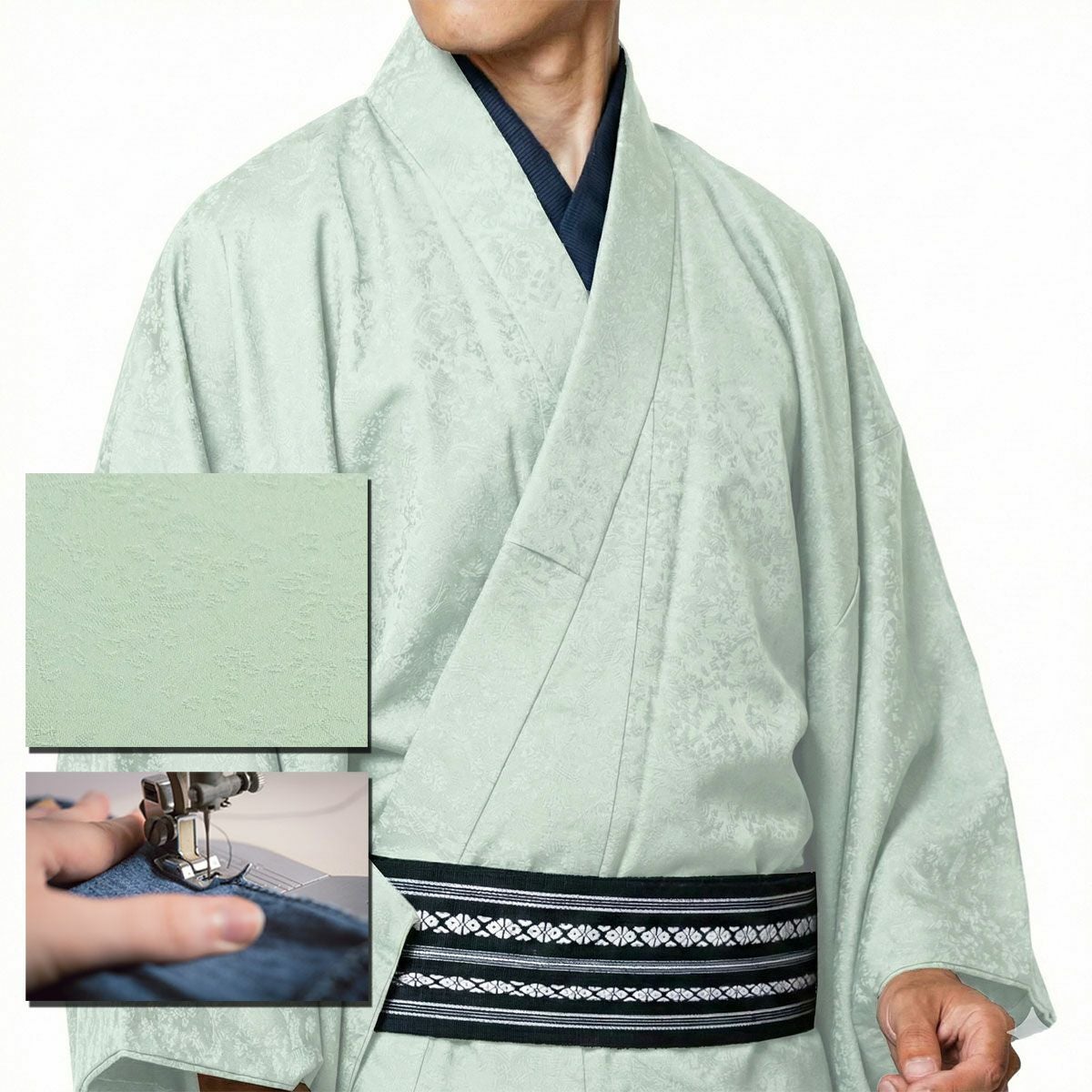 仕立てオーダー浴衣 夏着物 小千谷縮 本麻 薄黄緑 | 男着物の加藤商店