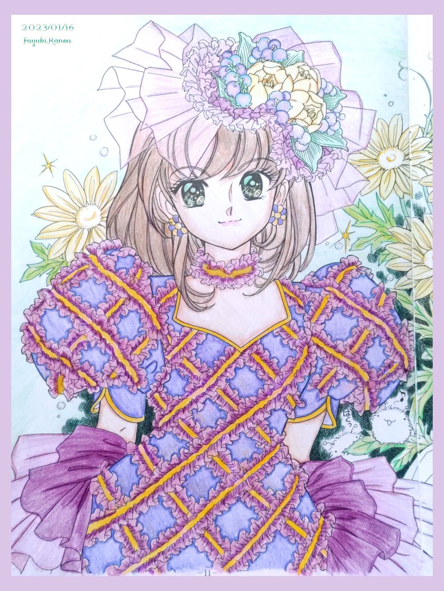 2023年初塗り絵はジョアンナよりみおちゃんのドレスです。素晴らしい