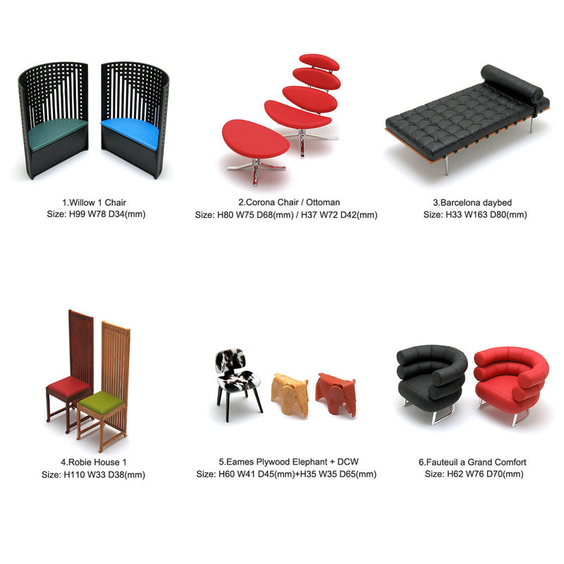Reina 1/12 Designers Chair Interior Collection – Qminitoys