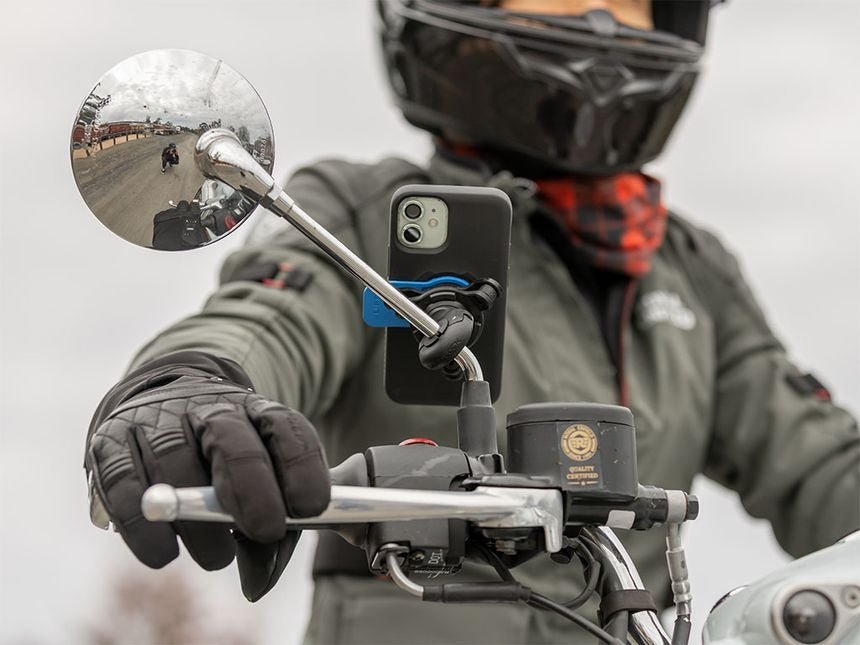 ミラーマウント バイク用スマホホルダー｜クアッドロック