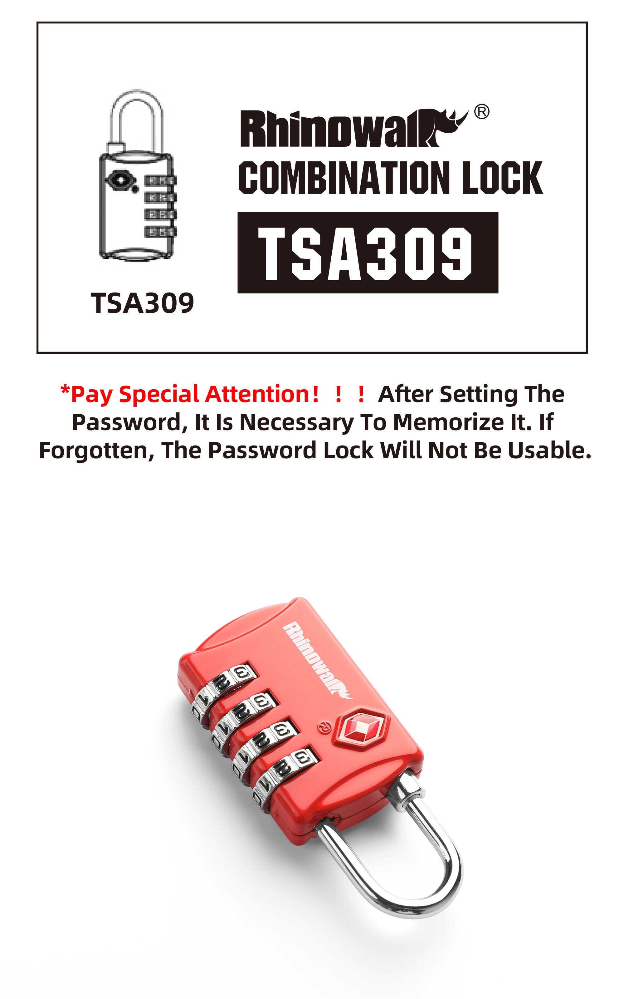 TSA Combination Lock – Rhinowalk Official Store