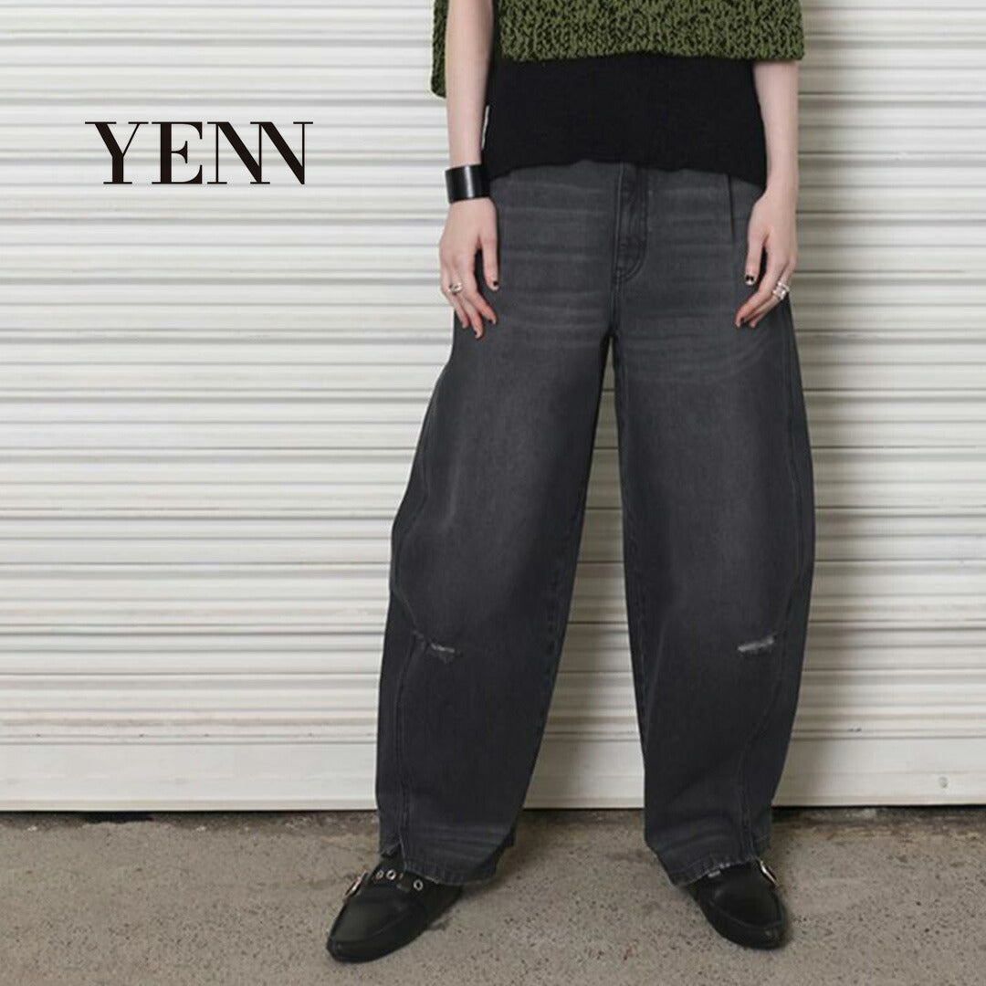 YENN（イェン） カーブシームデニム パンツ グレー｜ROCOCO ONLINE STORE