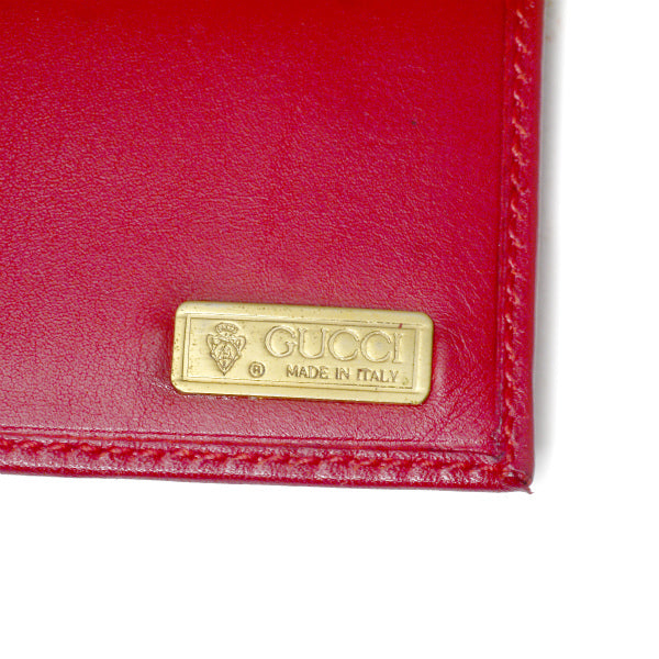 OLD Gucci GG留め具シュリンクレザー Wホック長財布（赤） – Vintage