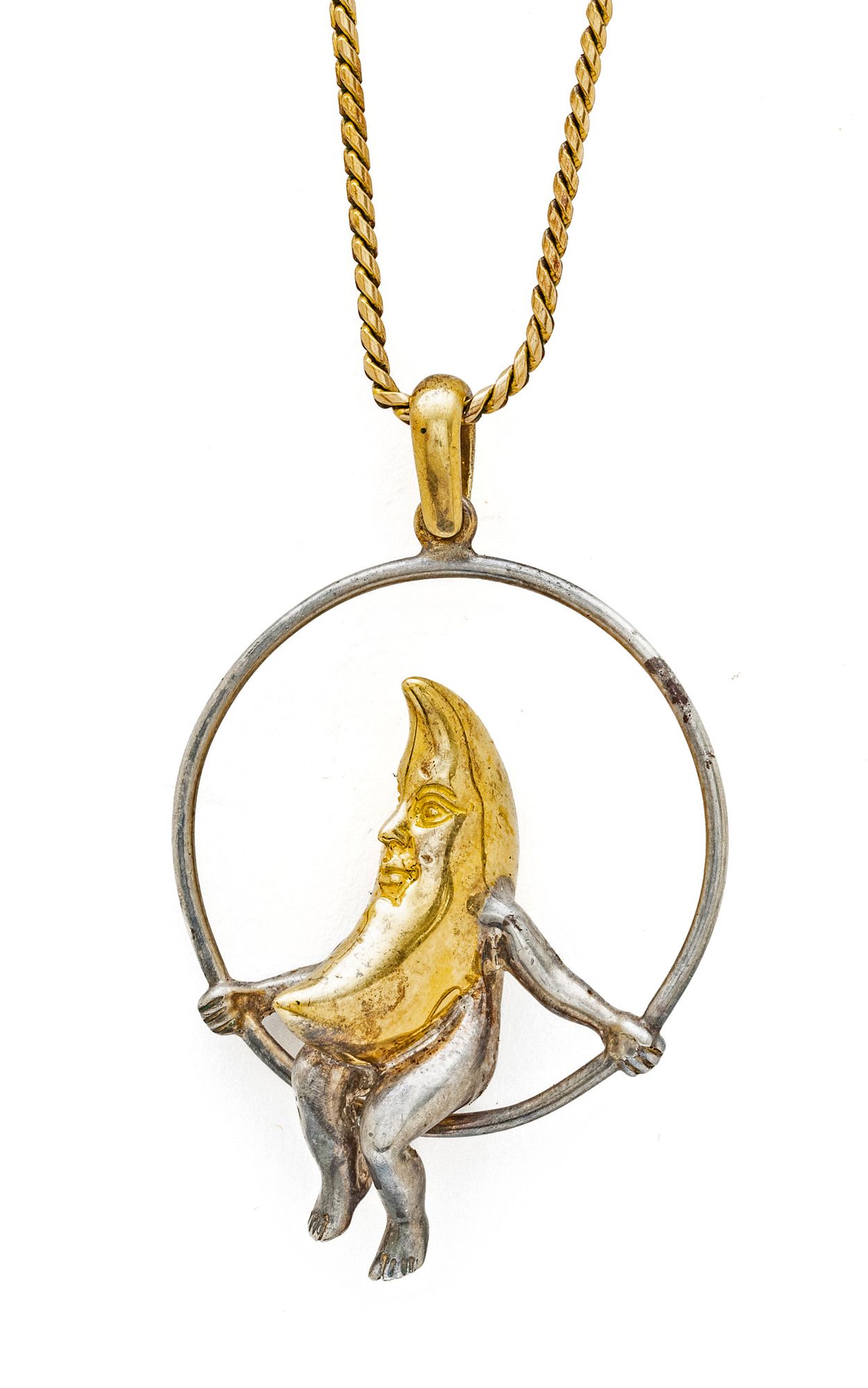 Sergio Bustamante (Mexican, B. 1949) Sterling Silver Sitting Moon