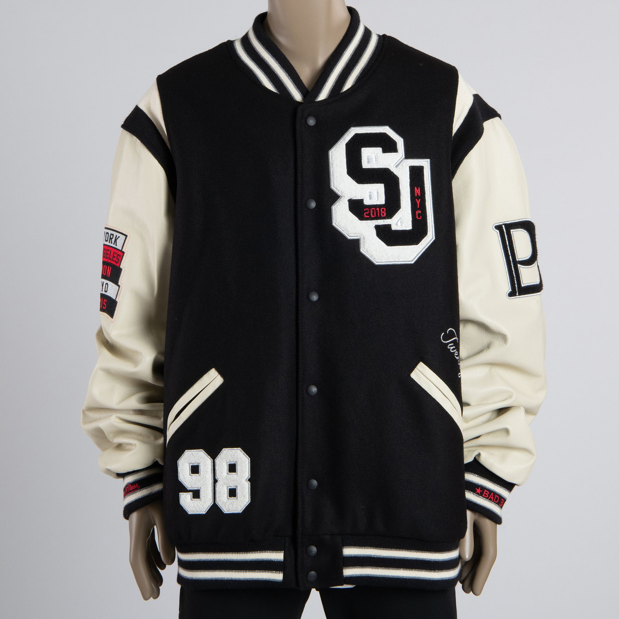 Sean John Leather and Wool Bomber, Denim Jacket, together with Two