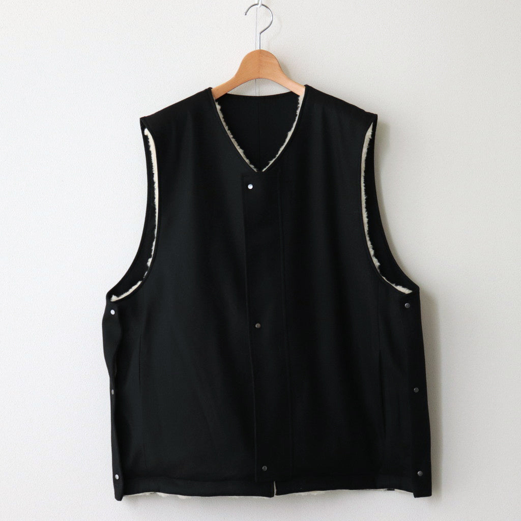 WOOL FUR REVERSIBLE VEST #BEIGE [ST.630] – ciacura