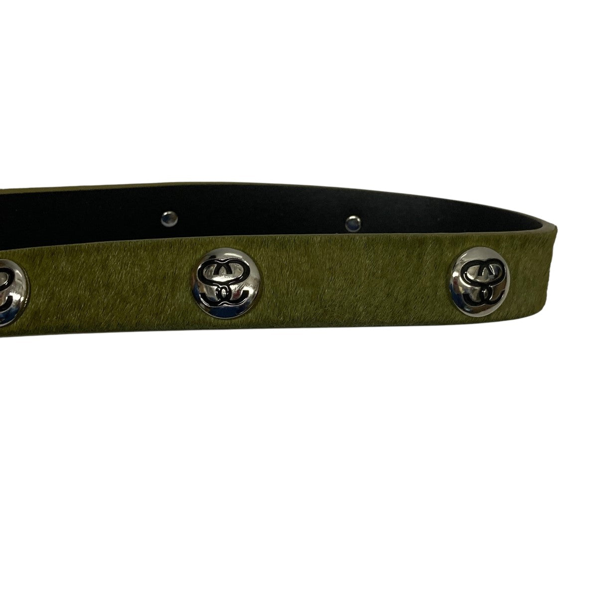 stussy(ステューシー) ss link studded beltロゴスタッズハラコレザー