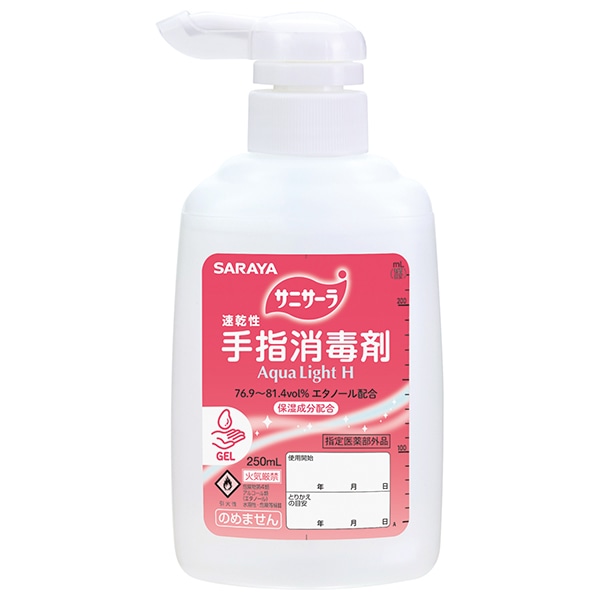 サラヤ｜速乾性手指消毒剤 サニサーラ AquaLight H 250mLポンプ付