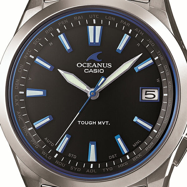 オシアナス 3針 OCW-S100-1AJF メンズ 電波ソーラー チタン ブラック