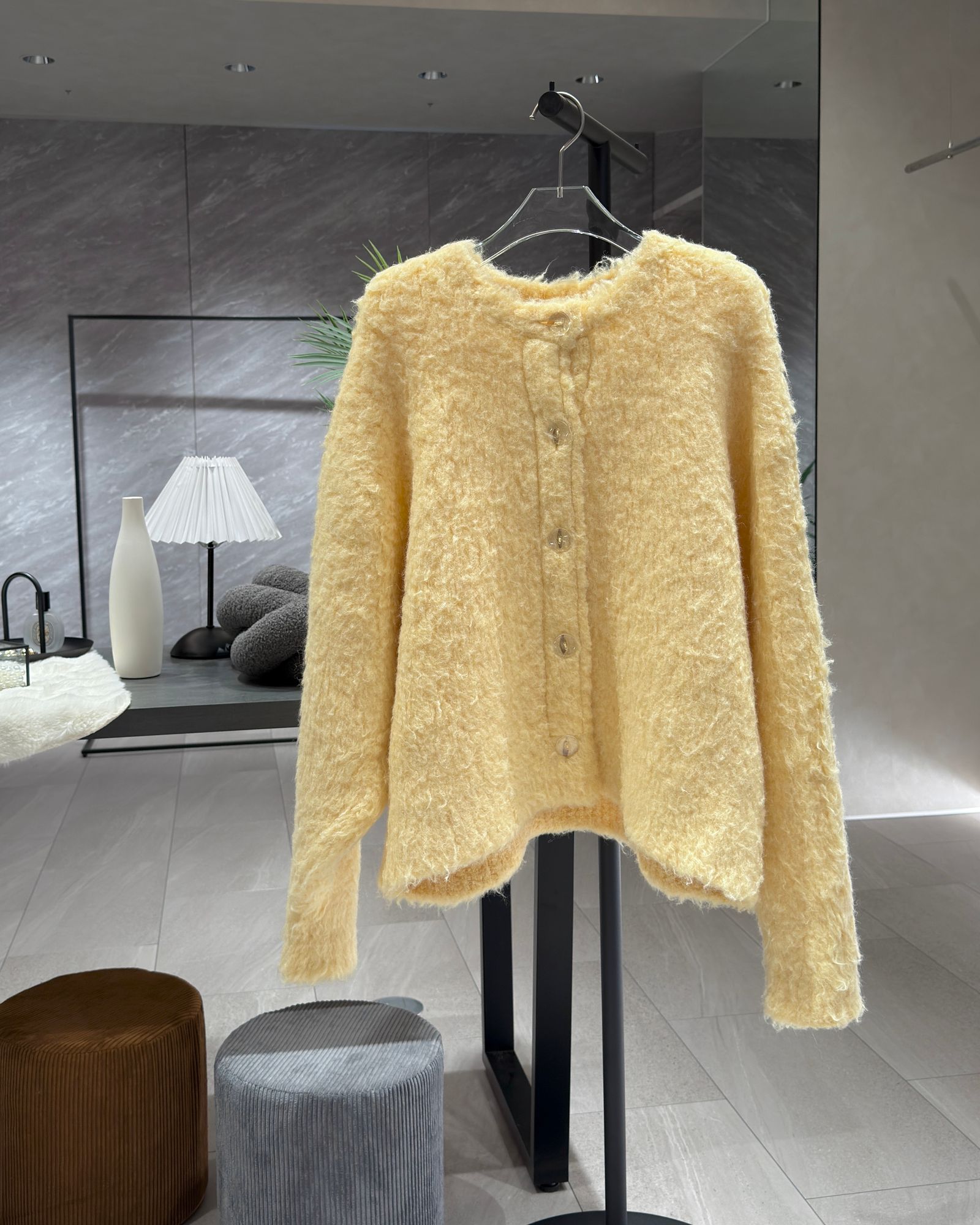 CAVEZA ROSSO - Curl shaggy knit cardigan / カールシャギーニット
