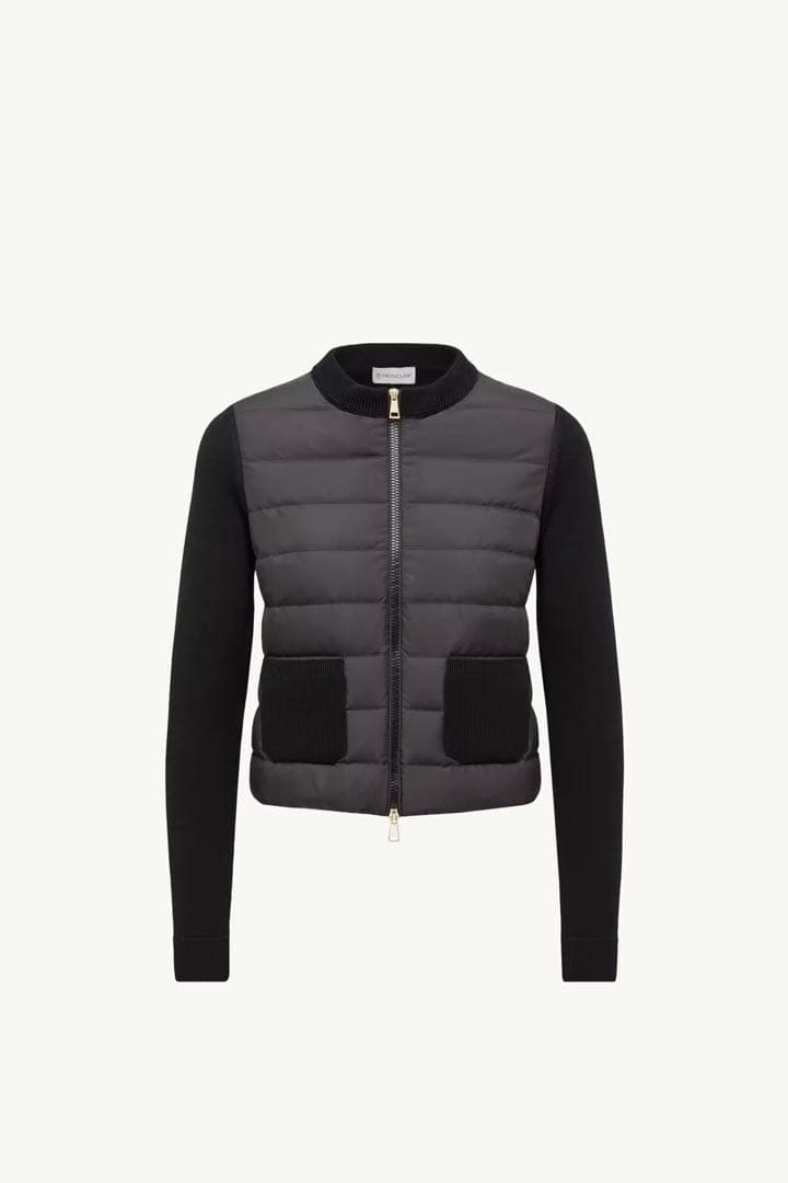mです【極美品】MONCLER＜モンクレール＞カーディガン TRICOT 極美品24-25年MONCLER モンクレール ニットカーディガントリコット黒L